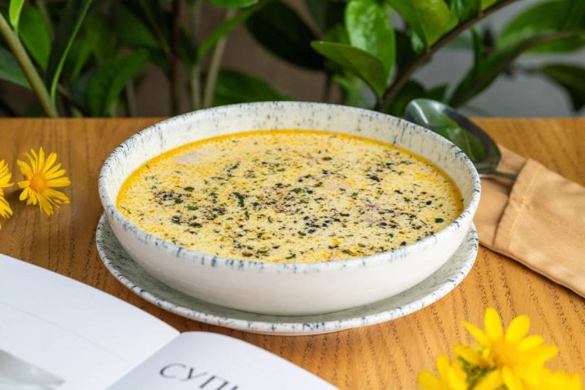 Сливочный суп с лососем 