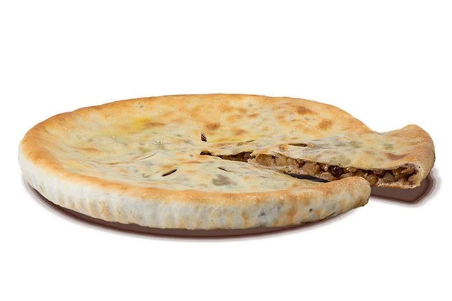Пирог с яблоком, орехом и изюмом